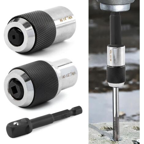 Jeu de 2 douilles de robinet avec 1 adaptateur de douille de 0,95 cm, outil d'extraction de robinet réglable, pour robinets, alésoirs et extracteurs de vis (1/5)