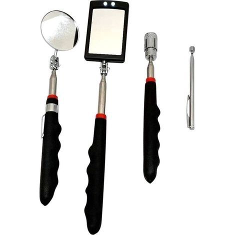 Miroir télescopique avec lumière Aimant de miroir d'inspection Miroir de mécanicien, rotatif à 360 degrés, pour le personnel de test, le dentiste, le maquilleur, le mécanicien (1/4)