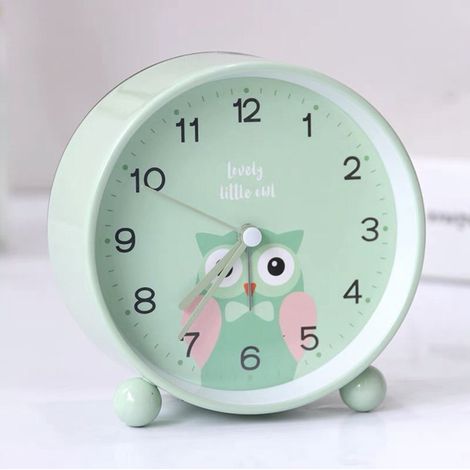 Sveglia per baby and bambine Educational Sveglia per baby - Giorno/Notte, Luce notturna easy da inpostare e Alimentata a bateria Sveglia da Journeyggio silenziosa sin tick 1111.25 cm Green Gufo (1/3)