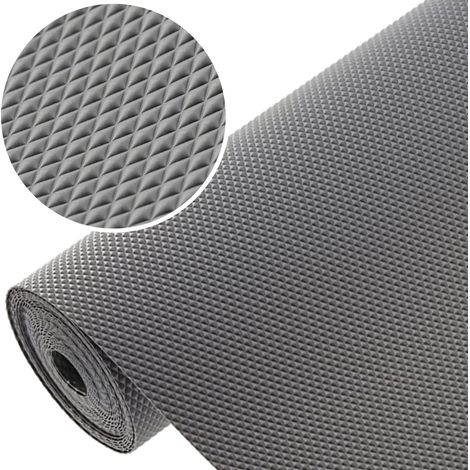 GTV - 1 rotolo di 48 cm x 500 cm, antiscivolo, per cassetti, armadi, cucina, antiscivolo, in plastica, per cassetti, frigorifero (antracite), piccolo (1/5)