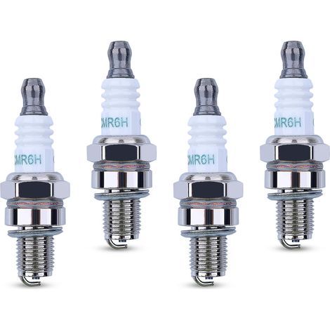 CMR6H Spark Plugs,4Pack CMR6H Nickel Copper Core Standard Spark Plug Replace for NGK CMR6H Stihl FS90 FS100 FS110 FS40 FS50 FS56 HL90 HT100 KM90 BR500 Spark Plugs for Husqvarna 150BT 350BT 350BF (1/5)