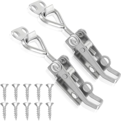 Set mit 2 Edelstahl-Kippriegeln, GH-4001 Kippriegel mit M4-Schlüsselloch, für Schranktüren und -boxen (mit Schrauben) (1/5)
