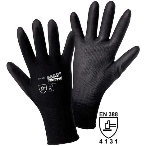 Leipold Doehle 1151-M MICRO black Nylon-PU Nylon Arbeitshandschuh Größe (Handschuhe): 8, M EN 388 (1/4)