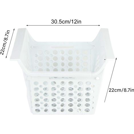 Ortviai Panier rétractable pour congélateur vertical – bac de rangement en PP résistant, 10–15 kg, avec poignée (1/4)