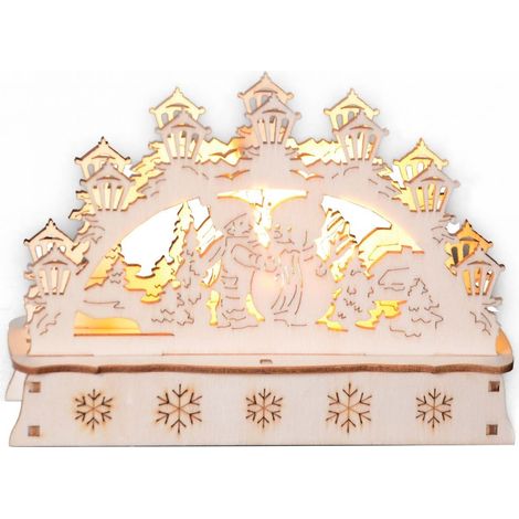 TrendLine Holzsilouette 1 LED warmweiß für Innen 15x4,5x10,5cm Holz Weihnachten (1/3)