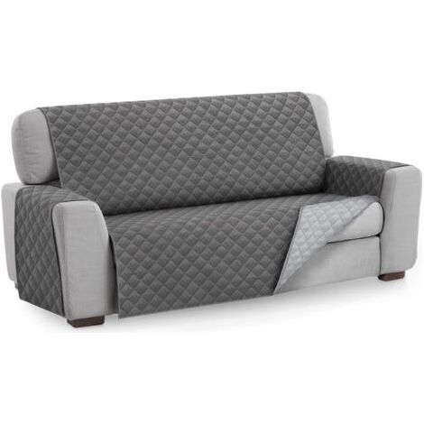 Housse de Canapé Protecteur Malu, Taille 3 Places. Housse Matelasse Réversible. Couleur Grey