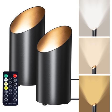 Set di 2 faretti da incasso a pavimento - Faretti LED 6000K con telecomando e timer, 3 temperature di colore e dimmerabili per illuminare angoli bui, divani, piante da interno e pareti