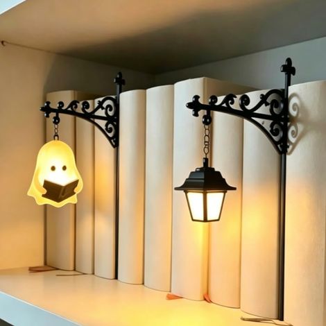 Lampe lanterne bibliothèque décorative – LED, lecture – Style vintage – Pour étagère, coin lecture – Décoration chambre (1/5)