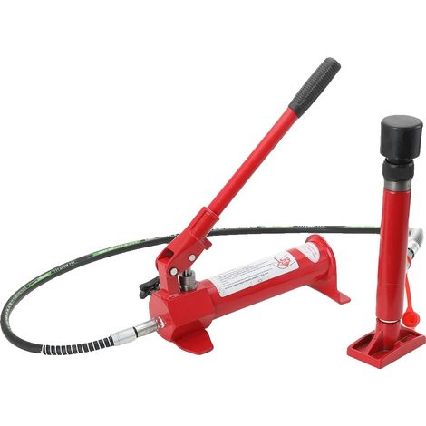 Gato hidráulico Porta Power, capacidad de carga de 4 toneladas, capacidad de separación de 1/2 tonelada, longitud del tubo de aceite de 1,2 metros, longitud de carrera de 12,4 cm, tamaño de la caja de (1/5)