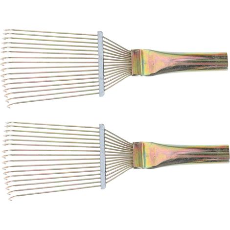 2 Pièces râteau à laine de cheval Peigne pour animaux de ferme brosse de toilettage en crin outils de toilettage pour chevaux brosse de nettoyage de massage pour chevaux acier (1/5)