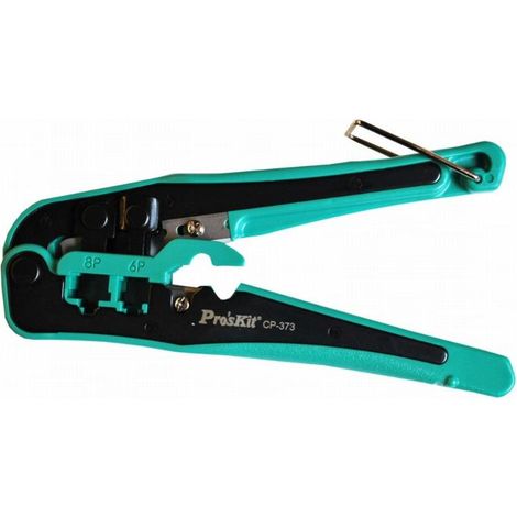 FPLUS crimpadora modular rj11/12/22/45 , Marca: PROSKIT
Ref. Fabricante: CP-373
Código de barras: 8436300963042
Descripción general
Crimpadora de conectores modulares, corta y pela