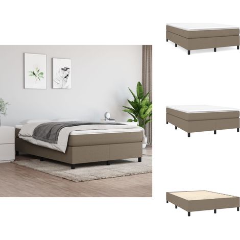 Cadre de lit sans matelas taupe 140x200 cm tissu - Cadre De Lit - Lit Double - Lit Taupe - Literie - Meuble Chambre (1/5)