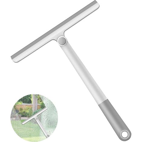 Raclette de douche pour portes de douche en verre, raclette de nettoyage de vitres en caoutchouc, raclette de nettoyage de pare-brise de voiture en plastique, grise