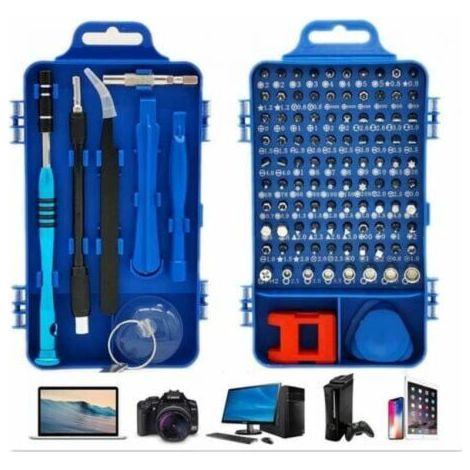 BUNTHAUS PA Kit de Tournevis de Précision 110-en-1, Ensemble de Tournevis Magnétiques Polyvalents pour Ordinateur Portable, Mac, Montre, Jouets, Bijoux, Lunettes, Appareils (Bleu) (1/5)