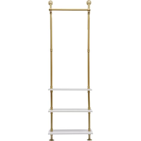 Wandmontierter Schuhe Taschen Hüte Kleiderständer Goldener Schrankständer Kleiderständer Schuhe Taschen Hüte Gold Single Bar in Fluren, Schlafzimmern, Wohnzimmern usw
