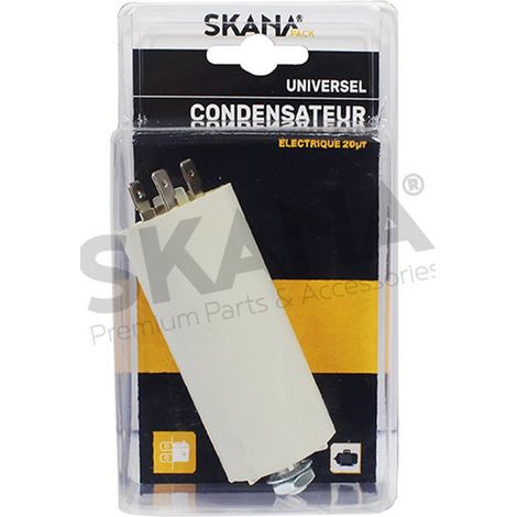Condensador de arranque para motores eléctricos. Capacidad 20µF.