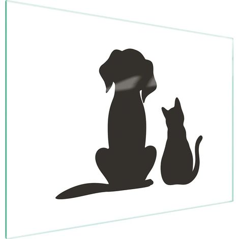 Planche à découper, couvre-plaque de cuisson, planche à découper en verre multicouche 30 x 22 cm, pour chien/chat (1/5)