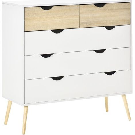 Commode Design FREDDIE bois et blanc (1/5)