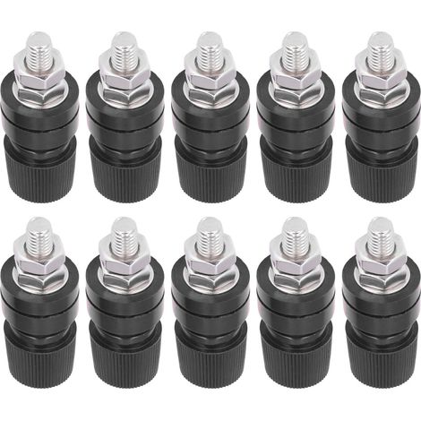 Bornes de connexion M8 en fer, 10 pièces, vis de borne pour onduleur, noir, pour instruments électroniques (1/5)