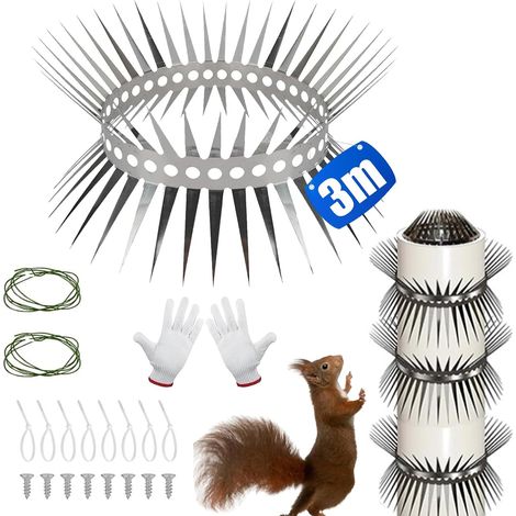 Ceinture Anti Fouine, Ses Épines sont Acérées avec Accessoires, Découpable, pour Maison, Gouttière, Arbre (1/5)