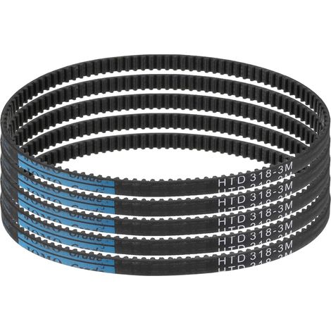 5pcs HTD-3M Rubber Timing Belt 106 Teeth, 318mm Pitch Length x 6mm Width x 2.4mm Height, Closed Loop Pulley Belt (1/5)