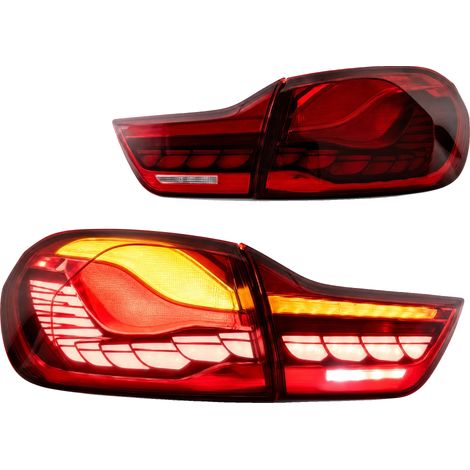 Conjunto de luces traseras, tecnología LED, intermitentes secuenciales dinámicos, rojo transparente. (1/2)