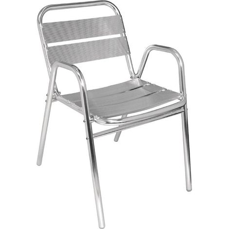 Lot de 4 fauteuils en aluminium (H)450 mm empilables (1/5)