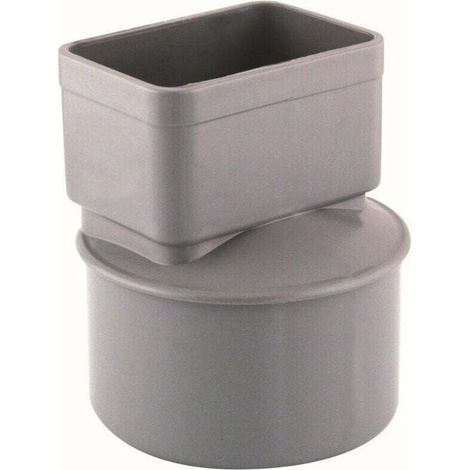Raccord / Manchon PVC Ø 100 pour descente gouttiere Aluminium 82 x 56 mm (1/4)
