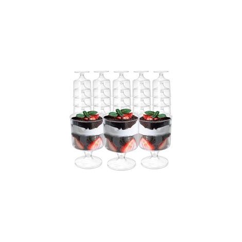 20 Pièces Coupes à Dessert en Plastique, 150ml Rondes Coupe Apéritif Parfait Clair Bol de Service Réutilisable pour Fête de Mousse Pouding (1/5)