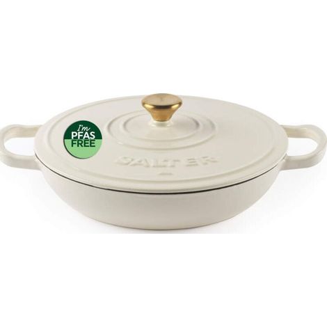 Cacerola de hierro fundido poco profunda Salter BW13772C Chester de 2,8 L y 30 cm, color crema. (1/3)