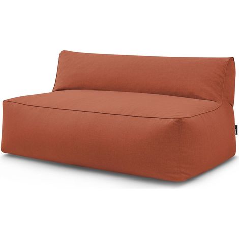 BOBOCHIC - Chauffeuse 2 places sans accoudoir pour canapé de jardin modulable RIVIERA Orange (1/4)