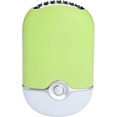 Portable Hair Dryer - Green, Li-ion Battery Mini Built-in Desktop Fan USB Rechargeable Air Conditioner Fan (1/4)