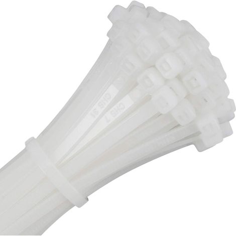 Attaches Rapides - 30 cm - Résistance 22,7 kg - Pour Gestion Câbles Électriques et Extérieures - Lot de 100