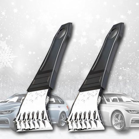 2 Pcs Neige Gratte Pare Brise, Gratte-Glace Pare Brise Vitres, Neige Gratte Pare Brise Voiture Professionnel Raclette, Grattoir à Glace Raclette Pare Brise Voiture (1/5)