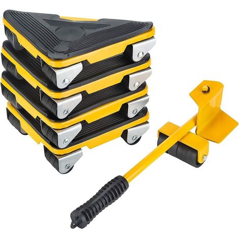 Patins glisseurs Deplace Meuble a Roulette,Kit de Deplace Meuble Lourd,Patins Rotatifs à 360 Degrés,Lot de 5 Patins de Déplacement pour Meubles Lourds,Charge Maximale : 300 kg (1/5)