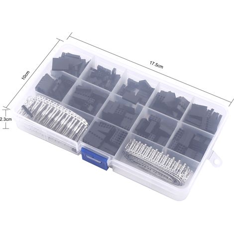 Kit 620 pièces fils dupont avec connecteurs broches mâle/femelle, boîtier et terminaux à sertir (1/5)