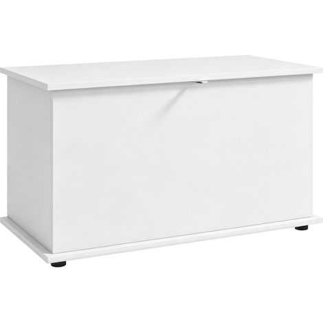 HOMCOM Cassapanca con Coperchio Sicurezza, Baule da 102 L, Bianco (1/5)