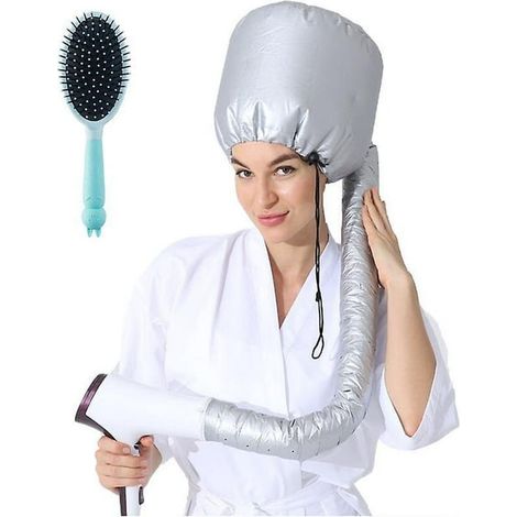 Adjustable Soft Hooded Hair Dryer Cap for Deep Curl Conditioning (1/5)