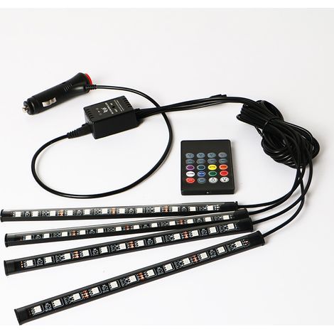 Luz LED para el interior del coche, luz LED para el interior del coche con control por aplicación, accesorio para coche ideal para hombres y mujeres (se conecta al encendedor del coche). (1/5)
