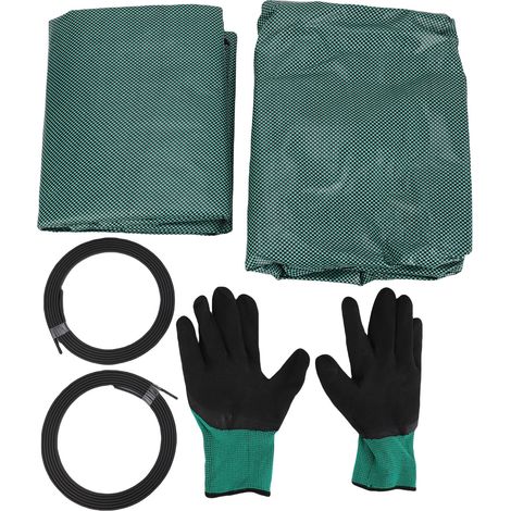 2 sacs jardin pelouse 500L réutilisables – Grands déchets cour avec gants jardinage feuilles débris intérieur extérieur avec couvercle (1/5)