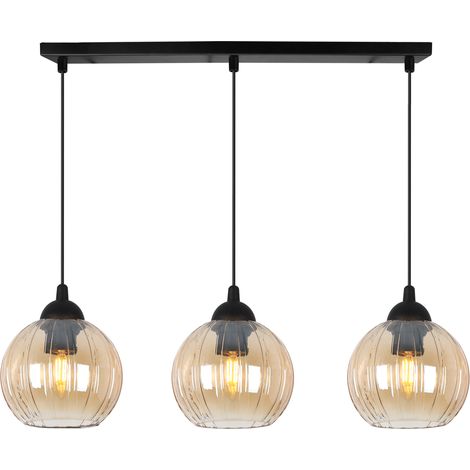 Suspension Costa noire à 3 lampes, culot E27
