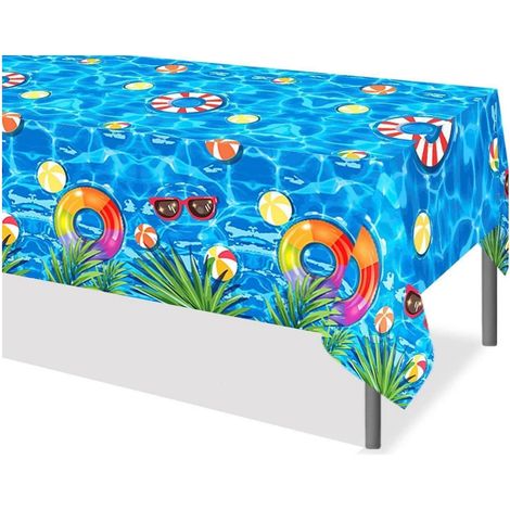 Party-Tischdecke 137x274cm mit Sommer-Pool-Motiv für Geburtstage