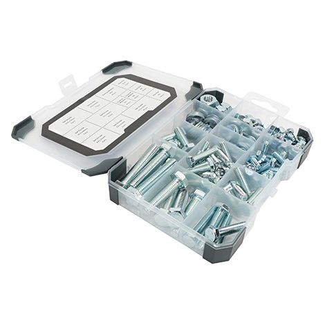 TIMCO Set Screws Nuts Washers Zinc Mixed Tray - 199pcs
