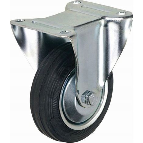 Rueda giratoria DoMino con rueda negra de 80 mm/80 kg, placa fija (1/2)