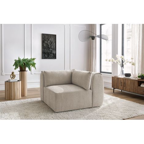 BOBOCHIC - Angle pour canapé modulable JEANNE tissu texturé Beige (1/5)