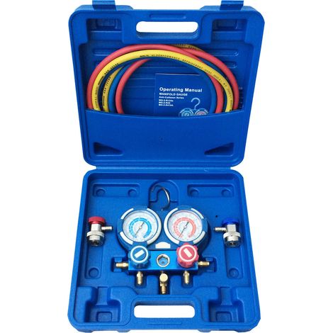 Kit manomètre contrôle pression 2 voies R134a spécial climatisation véhicule - AC 9153 - CLAS Equipements
