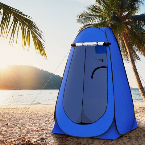 Tente pop-up portable pour camping, caravane, pique-nique, toilettes et douche,150x150x190cm, Bleu