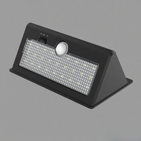 Kabellose Solar-Wandleuchte, 520 lm ultrahell mit 26 LEDs, Bewegungs- und Lichtsensor, automatische Ein-/Ausschaltung, wasserdicht, für den Außenbereich geeignet, schwarz, 6500 K (1/5)