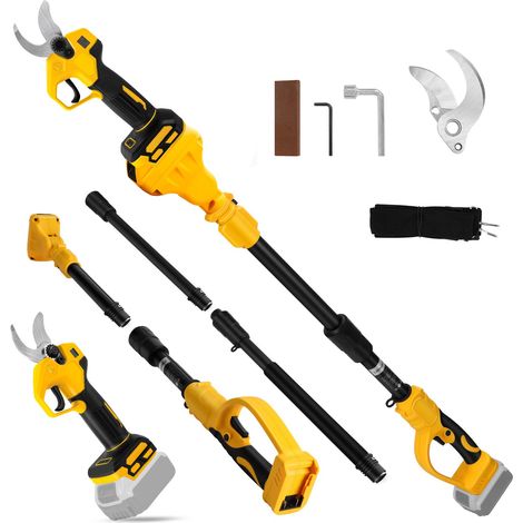 Sécateur électrique compatible avec 20 V, sécateur sans fil avec perche d'extension jusqu'à 4,57 m, écran LCD, batterie de 30 mm pour jardin (sans batterie) (1/5)