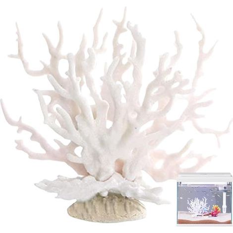 Korallenornament, weißes PVC, 17 x 6,5 x 14,5 cm, realistische Dekoration, Aquariumzubehör (1/5)